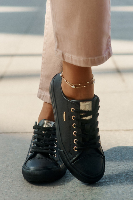 Sapatos de lazer de couro ecológico Big Star RR274749 cor preta