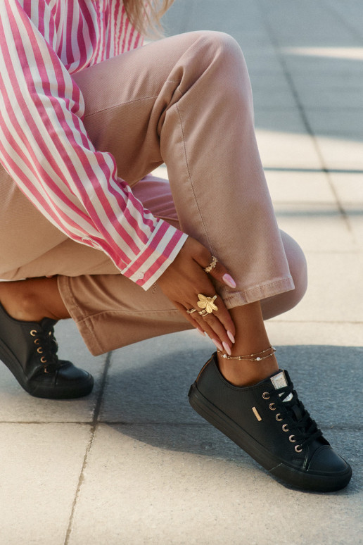 Sapatos de lazer de couro ecológico Big Star RR274749 cor preta