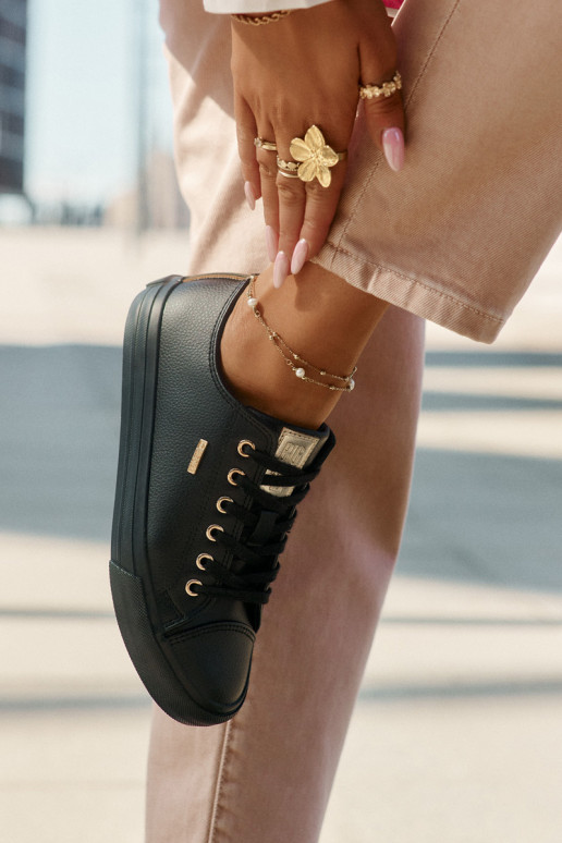 Sapatos de lazer de couro ecológico Big Star RR274749 cor preta