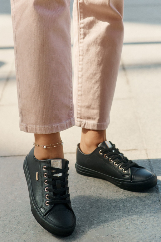 Sapatos de lazer de couro ecológico Big Star RR274749 cor preta