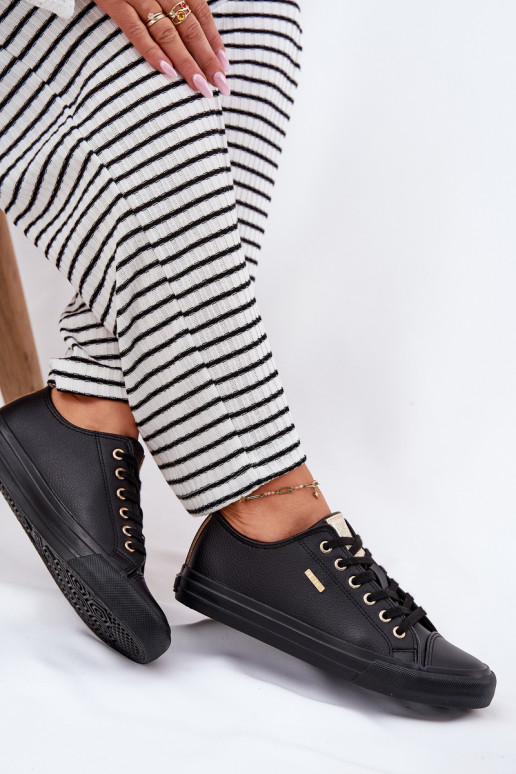 Sapatos de lazer de couro ecológico Big Star RR274749 cor preta