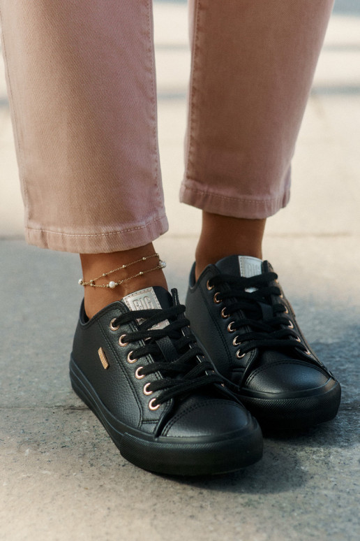 Sapatos de lazer de couro ecológico Big Star RR274749 cor preta