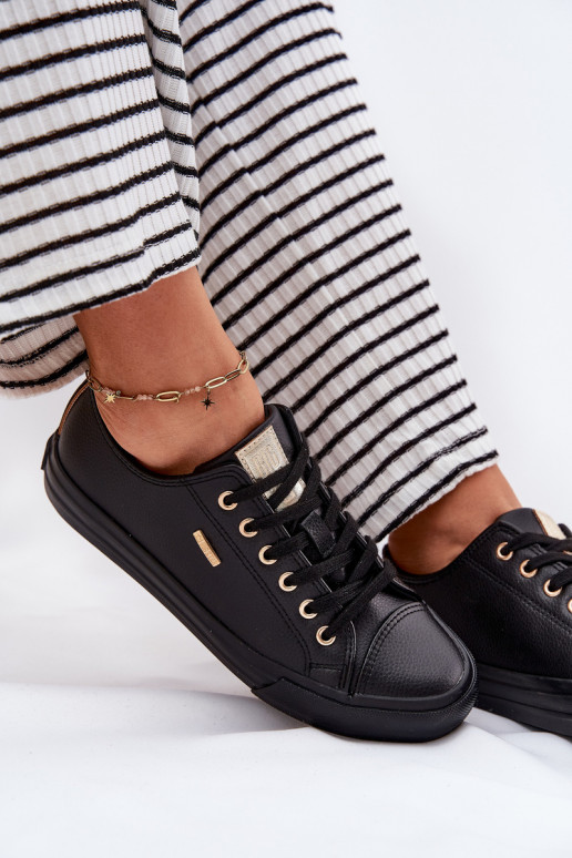 Sapatos de lazer de couro ecológico Big Star RR274749 cor preta