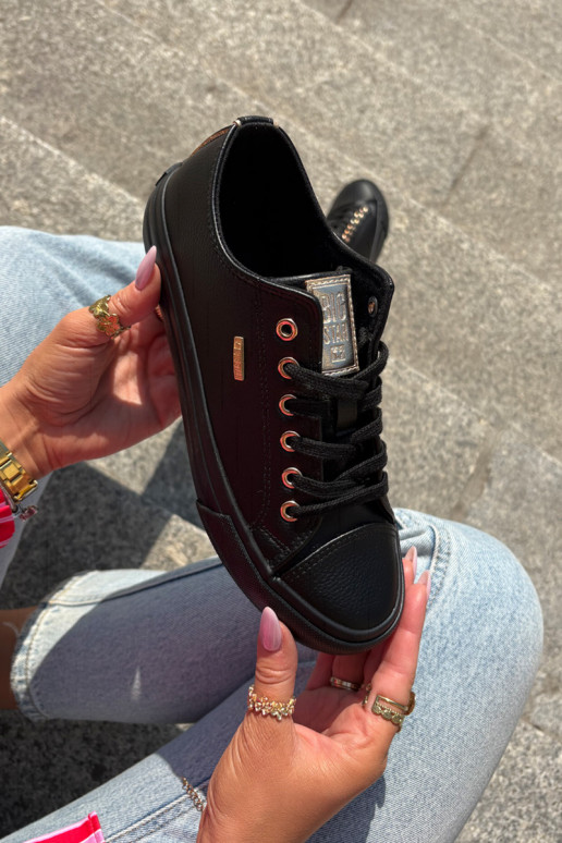 Sapatos de lazer de couro ecológico Big Star RR274749 cor preta