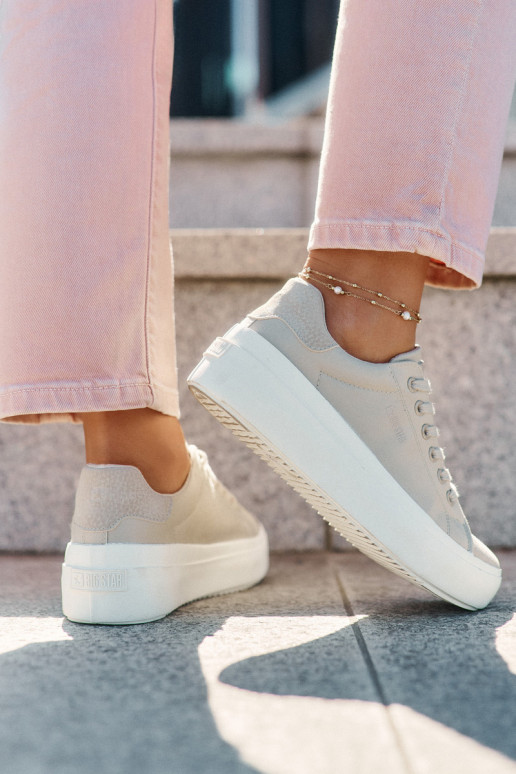  Sapatos de lazer com uma plataforma Big Star RR274465 bege