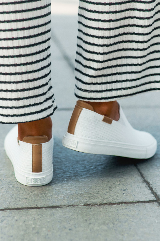 Sapatos de lazer Slip-On Big Star RR274717 cor branca