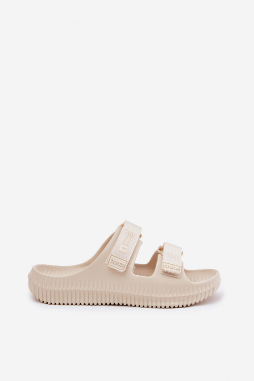 Chinelos leves Chinelos femininos Z com fecho adesivoami Big Star RR274A529 bege