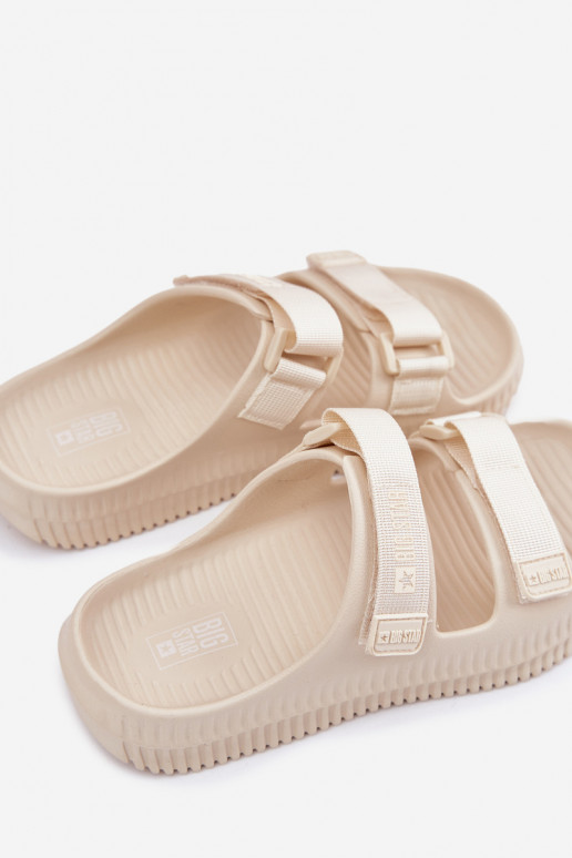 Chinelos leves Chinelos femininos Z com fecho adesivoami Big Star RR274A529 bege