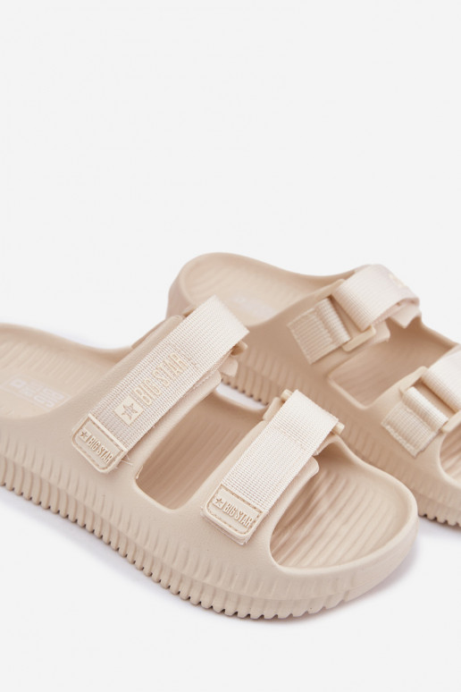 Chinelos leves Chinelos femininos Z com fecho adesivoami Big Star RR274A529 bege