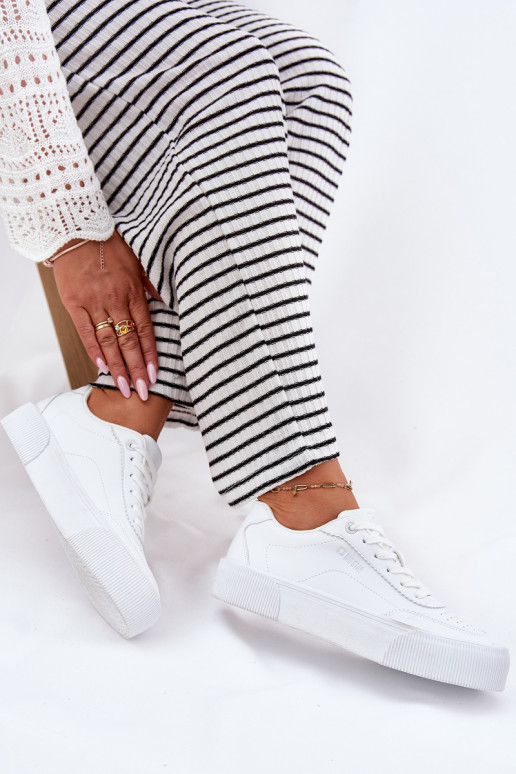 Baixo À modalo de tênis de couro ecológico Big Star RR274303 cor branca