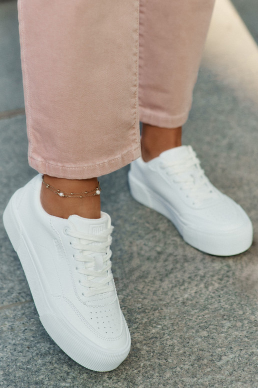 Baixo À modalo de tênis de couro ecológico Big Star RR274303 cor branca