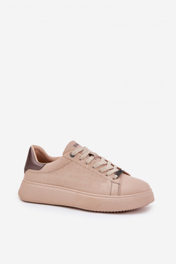 À modalo de tênis Feminino de couro ecológico Big Star RR274259 bege 2