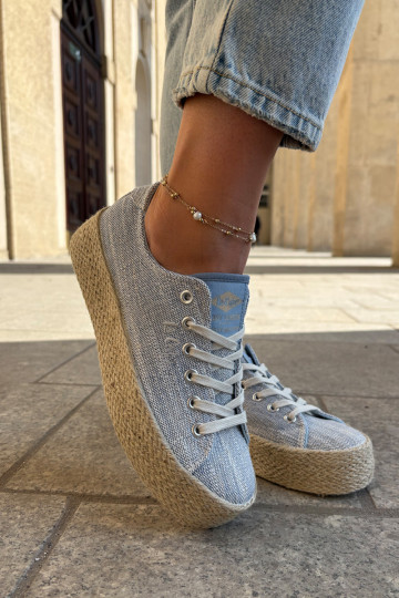Sapatos de lazer com uma plataforma Com trança Lee Cooper LCEM-25-02-3283 cor azul
