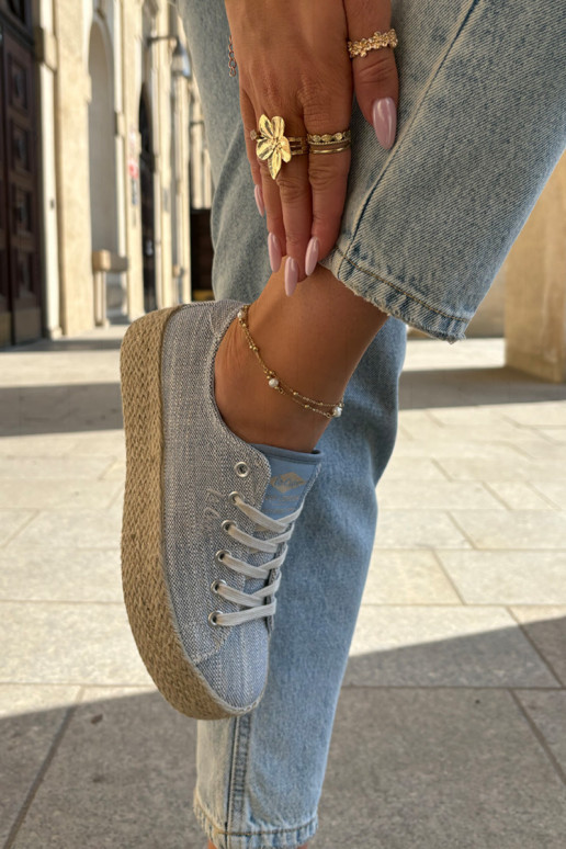 Sapatos de lazer com uma plataforma Com trança Lee Cooper LCEM-25-02-3283 cor azul