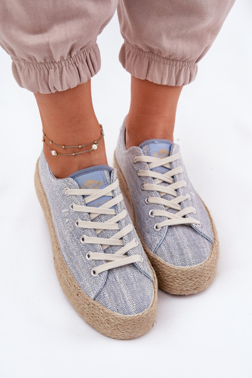 Sapatos de lazer com uma plataforma Com trança Lee Cooper LCEM-25-02-3283 cor azul