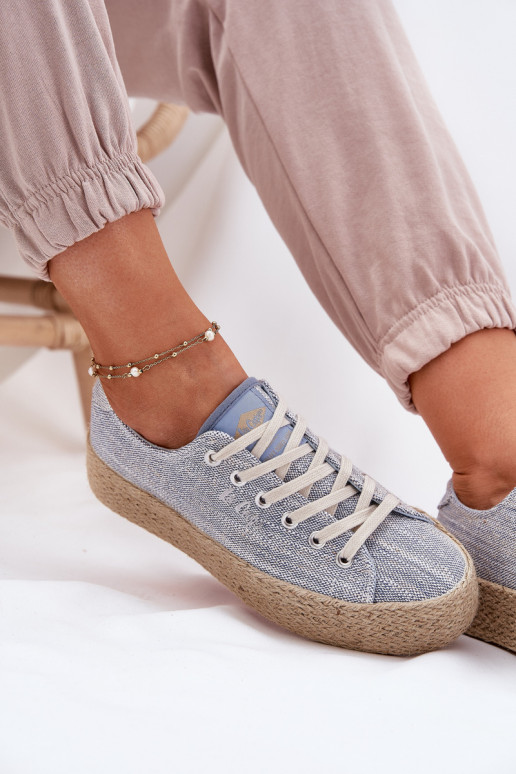 Sapatos de lazer com uma plataforma Com trança Lee Cooper LCEM-25-02-3283 cor azul