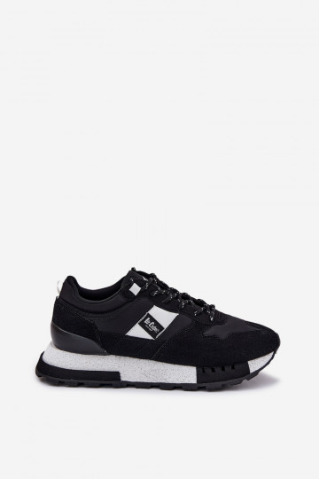 À modalo de tênis Tem que sercho com uma plataforma Lee Cooper LCJ-25-03-3378M cor preta 2