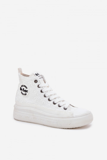 Sapatos de lazer com uma plataforma Lee Cooper LCEM-25-44-3209L Biale 2