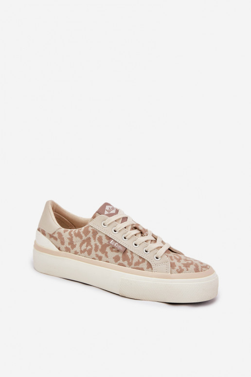 Baixo Sapatos de lazer com padrões de pele de leopardo Lee Cooper LCEM-25-02-3330L bege Baixo Sapatos de lazer com padrões de pele de leopardo Lee Cooper LCEM-25-02-3330L bege