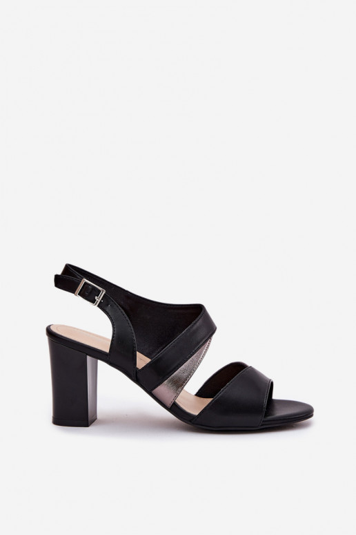 Sandálias femininas de salto alto Sergio Leone SK866 cor preta