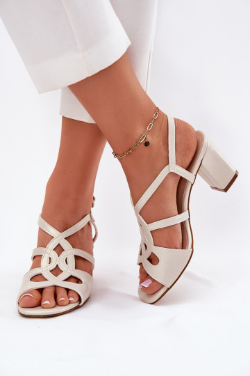 Feminino Sandálias de salto alto Registro Sergio Leone SK884 madrepérola 2