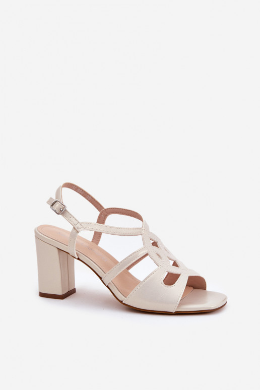 Feminino Sandálias de salto alto Registro Sergio Leone SK884 madrepérola