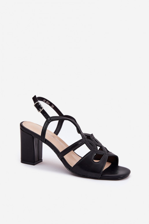 Feminino Sandálias de salto alto Registro Sergio Leone SK884 cor preta