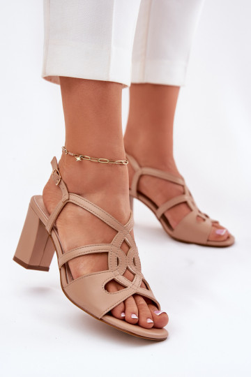 Feminino Sandálias de salto alto Registro Sergio Leone SK884 bege