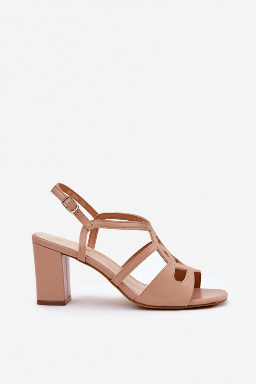 Feminino Sandálias de salto alto Registro Sergio Leone SK884 bege