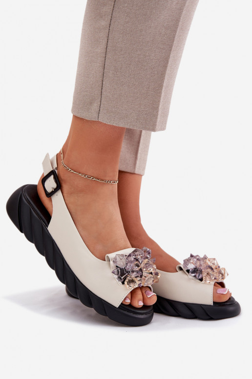 Sandálias femininas Feminino com olhos brilhantes Artiker 54C1627 bege Sandálias femininas Feminino com olhos brilhantes Artiker 54C1627 bege