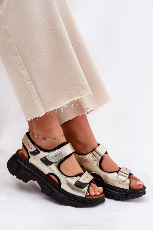 Sandálias femininas Feminino Z com fecho adesivoami Artiker 56C0469 cor dourada Sandálias femininas Feminino Z com fecho adesivoami Artiker 56C0469 cor dourada