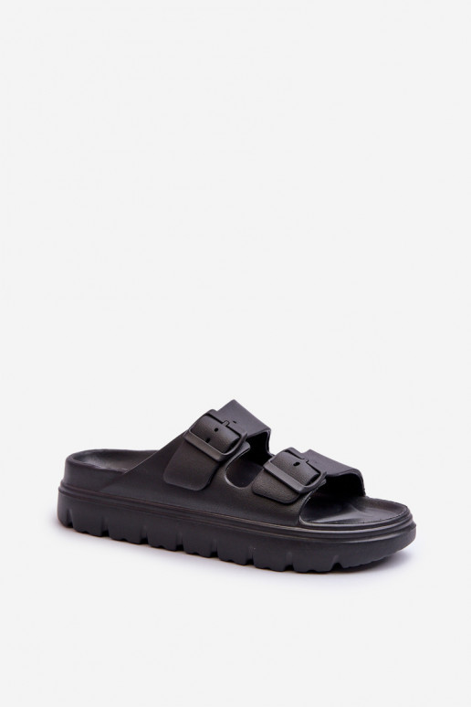 Chinelos femininos com espuma com uma plataforma cor preta Melorea Chinelos femininos com espuma com uma plataforma cor preta Melorea