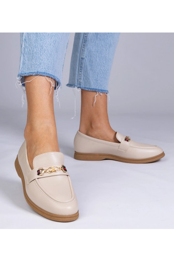 Mocassins cor de areia com...