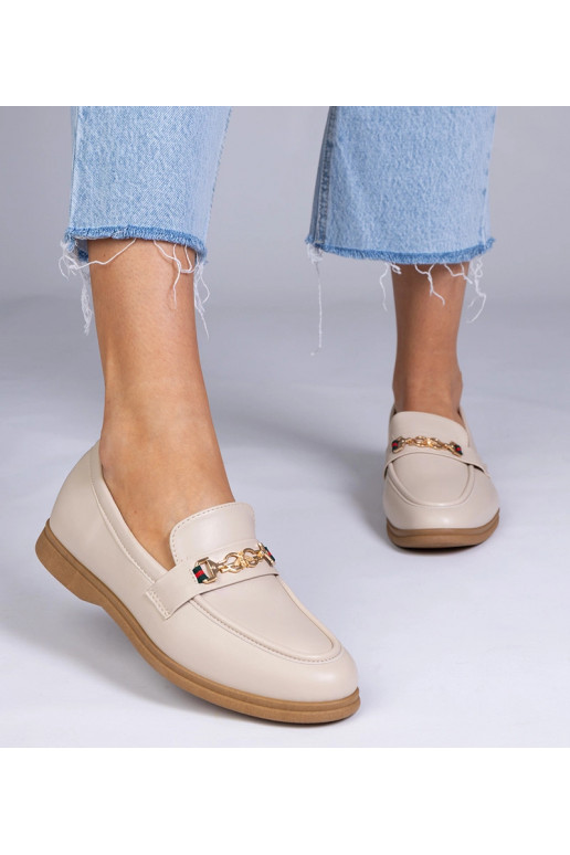 Mocassins cor de areia com decoração...