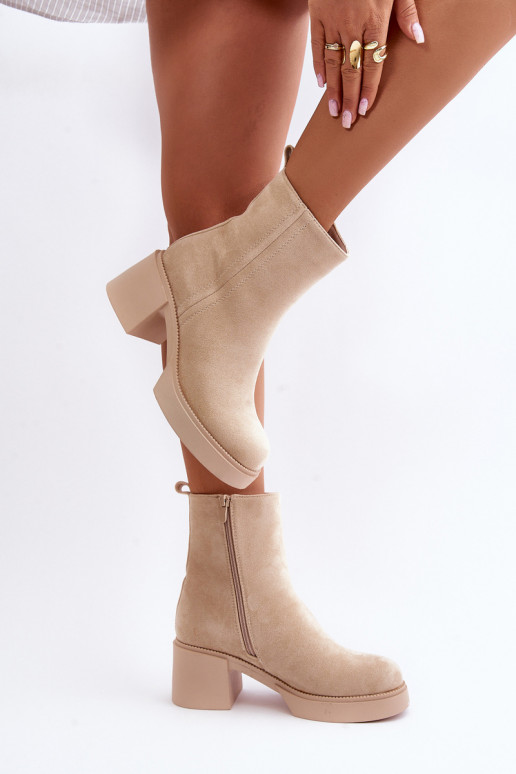 Botas femininas quentes na cor areia...