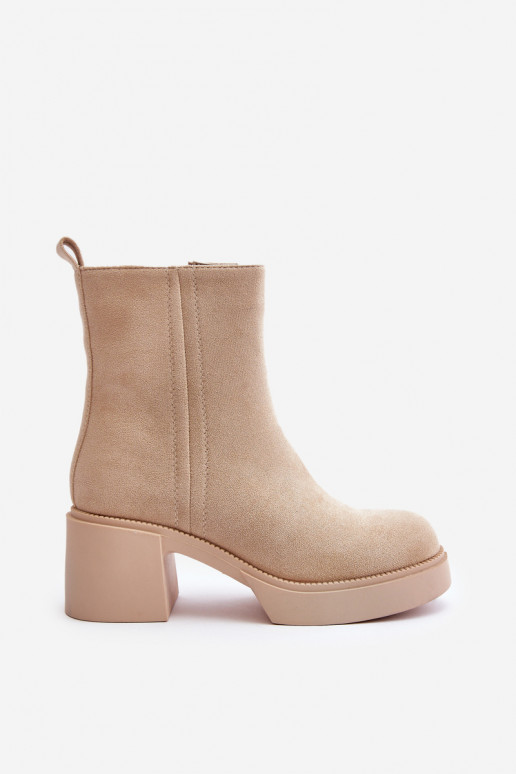 Botas femininas quentes na cor areia...
