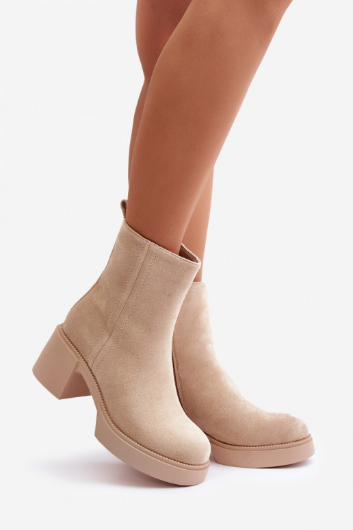 Botas femininas quentes na cor areia...