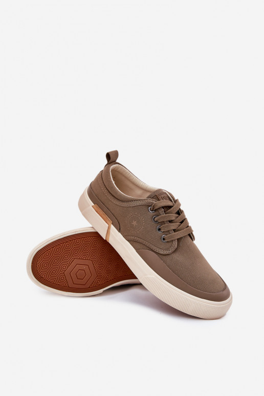  Sapatos casuais masculinos Big Star RR174064 cor cáqui