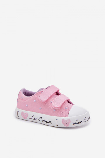 Tênis infantis brancos com velcro, Lee Cooper LCIN-25-02-3264K