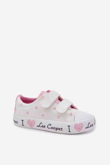 sapatos casuais Infantil com fixadores adesivos Lee Cooper LCEM-25-02-3264K cor branca