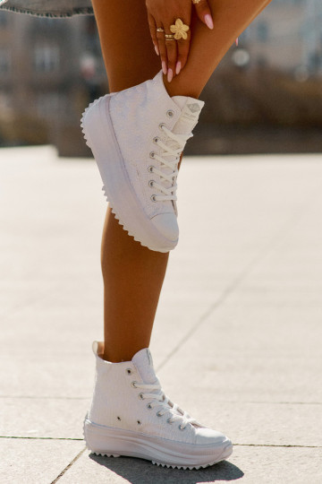 sapatos de lazer com sola Feminino Lee Cooper LCEM-25-31-3461L cor branca