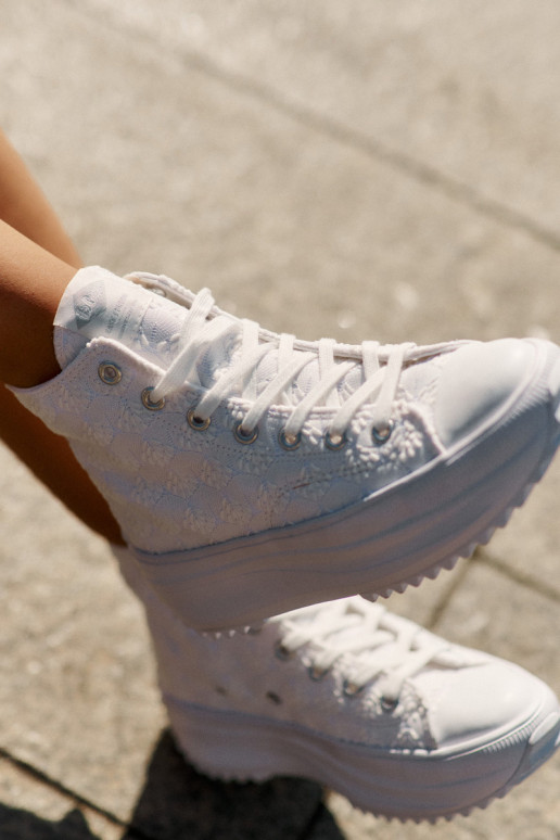 sapatos de lazer com sola Feminino Lee Cooper LCEM-25-31-3461L cor branca