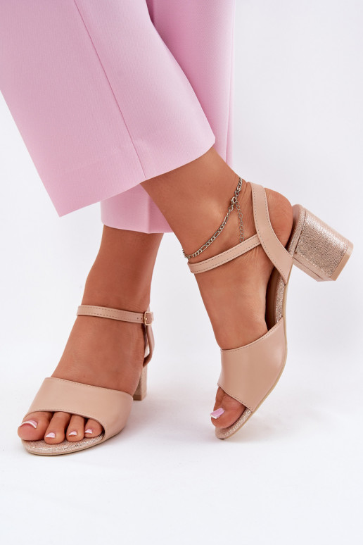 Sandálias femininas de salto alto Vinceza 20275 bege