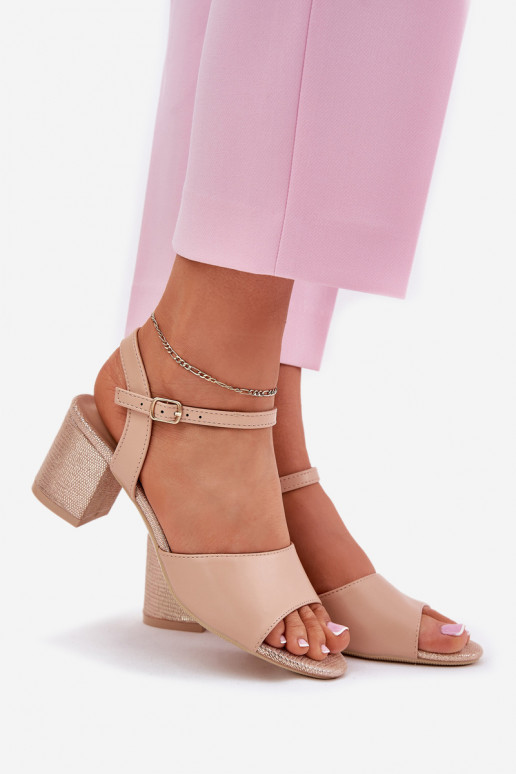 Sandálias femininas de salto alto Vinceza 20275 bege