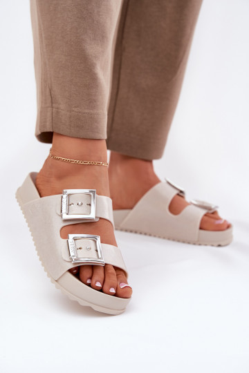 Perfumado Chinelos femininos com fivelas E brilho ZAXY RR285056 bege