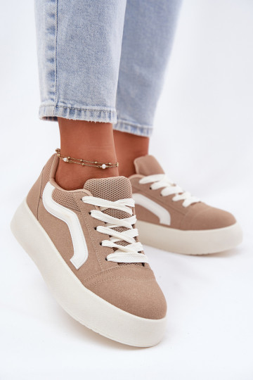 Tênis femininos estilo esportivo chaki com plataforma, „Tellnira"