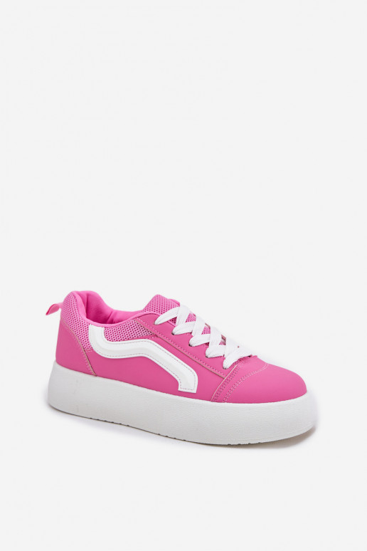 À modalo de tênis Feminino com uma plataforma cor rosa Tellnira