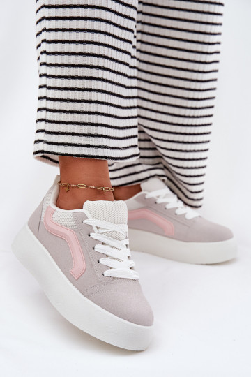 À modalo de tênis Feminino com uma plataforma cor cinza Tellnira