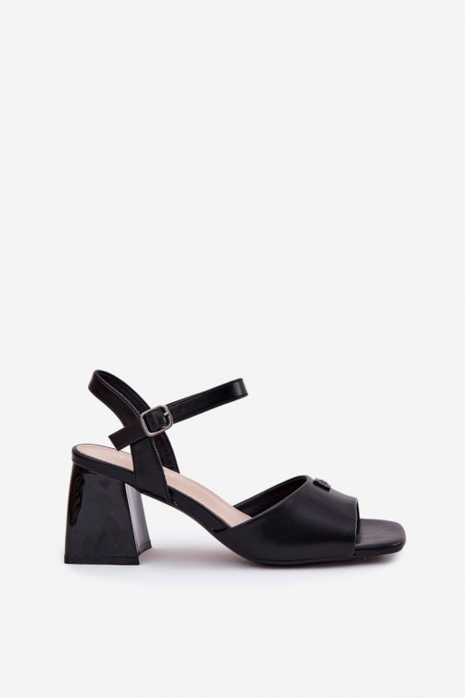 Sandálias femininas de salto alto Vinceza 62235 cor preta