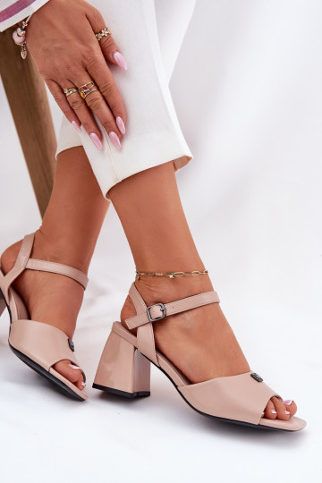 Sapatos de salto bege femininos, Vinceza 62235
